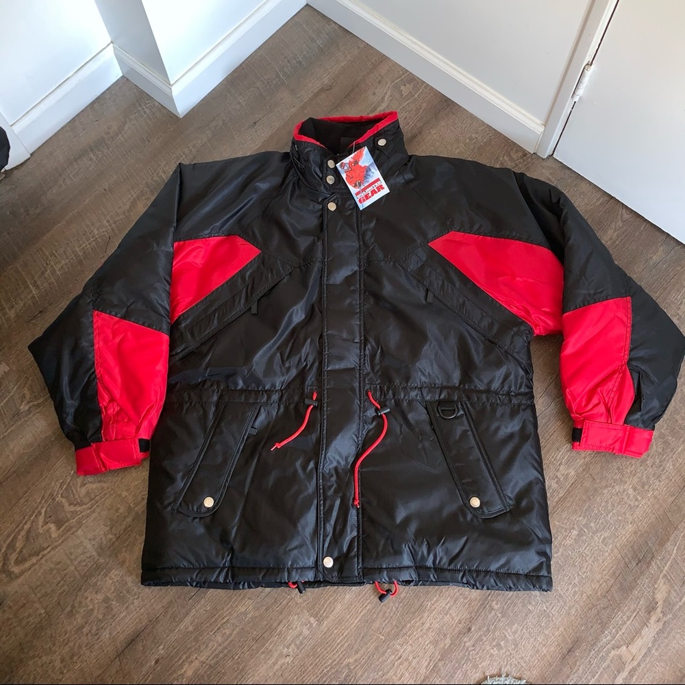 Marlboro Unlimited Gear Mens Black Red Jacket Size XL Full Zip Vintage 1997 NWT